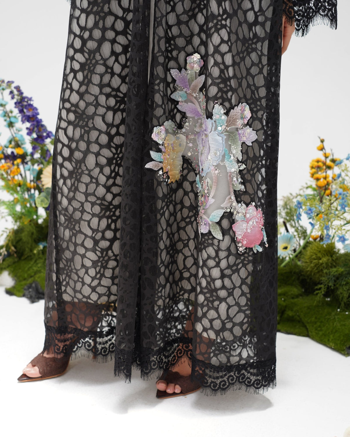 R303 Beautiful Flower Model color Abaya Abaya for Women UAE – Abaya – Rutba Fashion Abaya