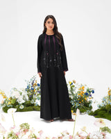 R304 New Fashionable Colour full leaf Handmade Beads work Black Abaya Abaya for Women UAE – Abaya – Rutba Fashion Abaya