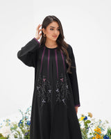 R304 New Fashionable Colour full leaf Handmade Beads work Black Abaya Abaya for Women UAE – Abaya – Rutba Fashion Abaya