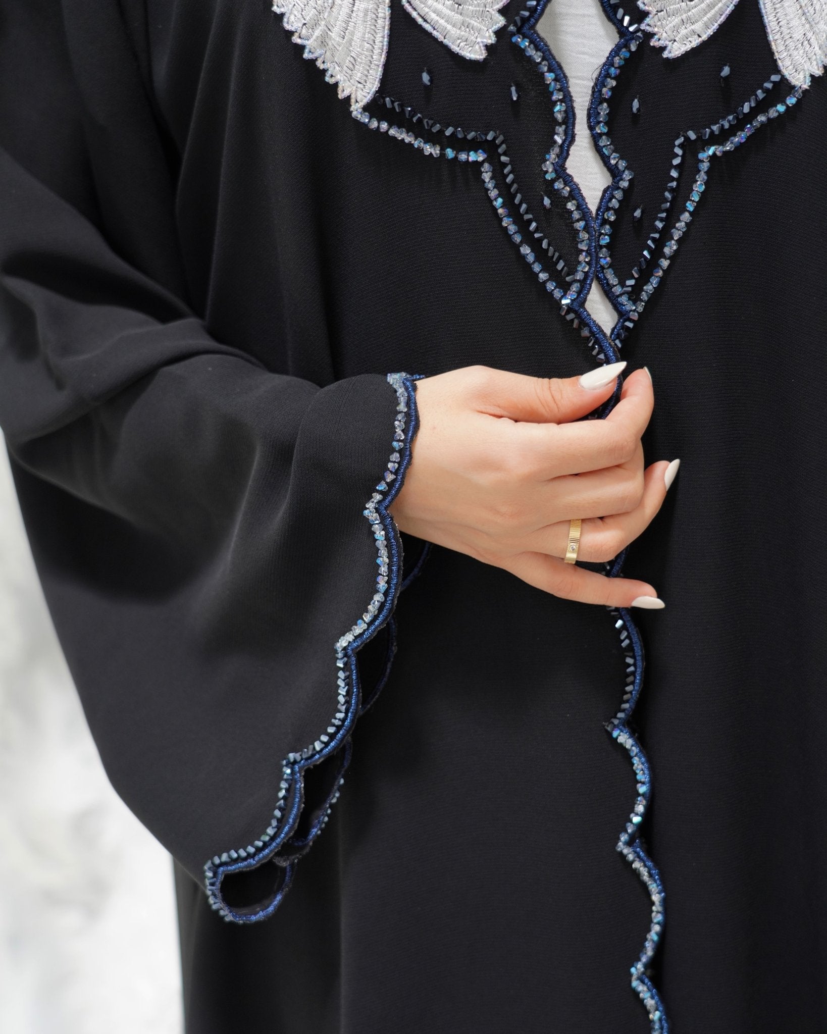 R307 Fashionable colorful embroidery Designer Black Abaya Abaya for Women UAE – Abaya – Rutba Fashion Abaya