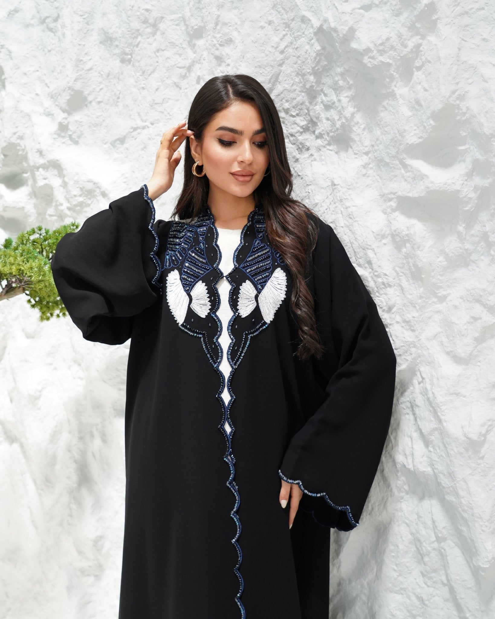 R307 Fashionable colorful embroidery Designer Black Abaya Abaya for Women UAE – Abaya – Rutba Fashion Abaya