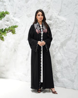 R308 Fashionable Designer Black Abaya colorful embroidery with Beads work Abaya for Women UAE – Abaya – Rutba Fashion Abaya