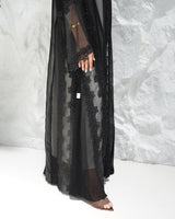 R311 Beautiful Flower Dantel Abaya with stone work Abaya for Women UAE – Abaya – Rutba Fashion Abaya