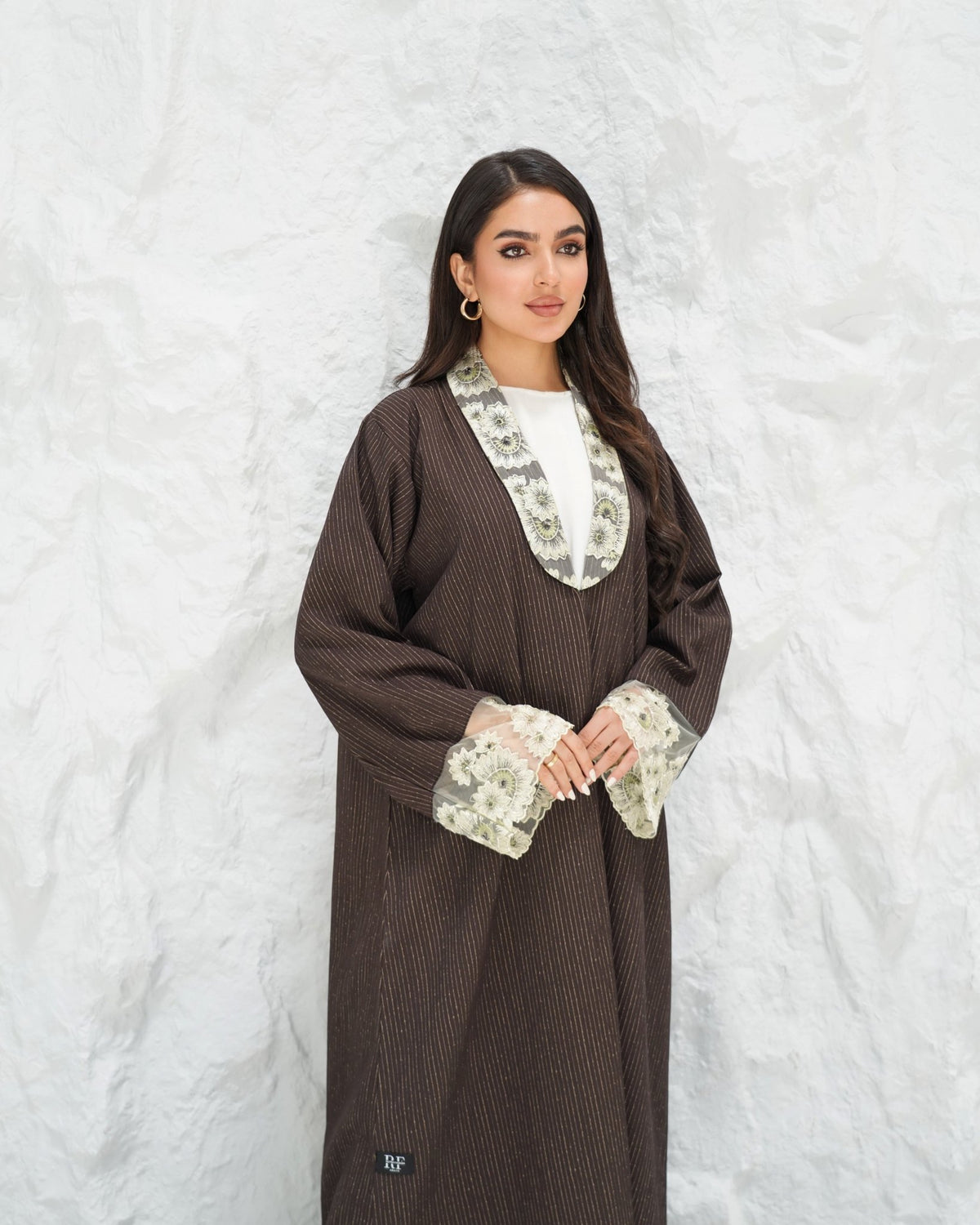 R315 Francy Dantel with coat Model Abaya Abaya for Women UAE – Abaya – Rutba Fashion Abaya