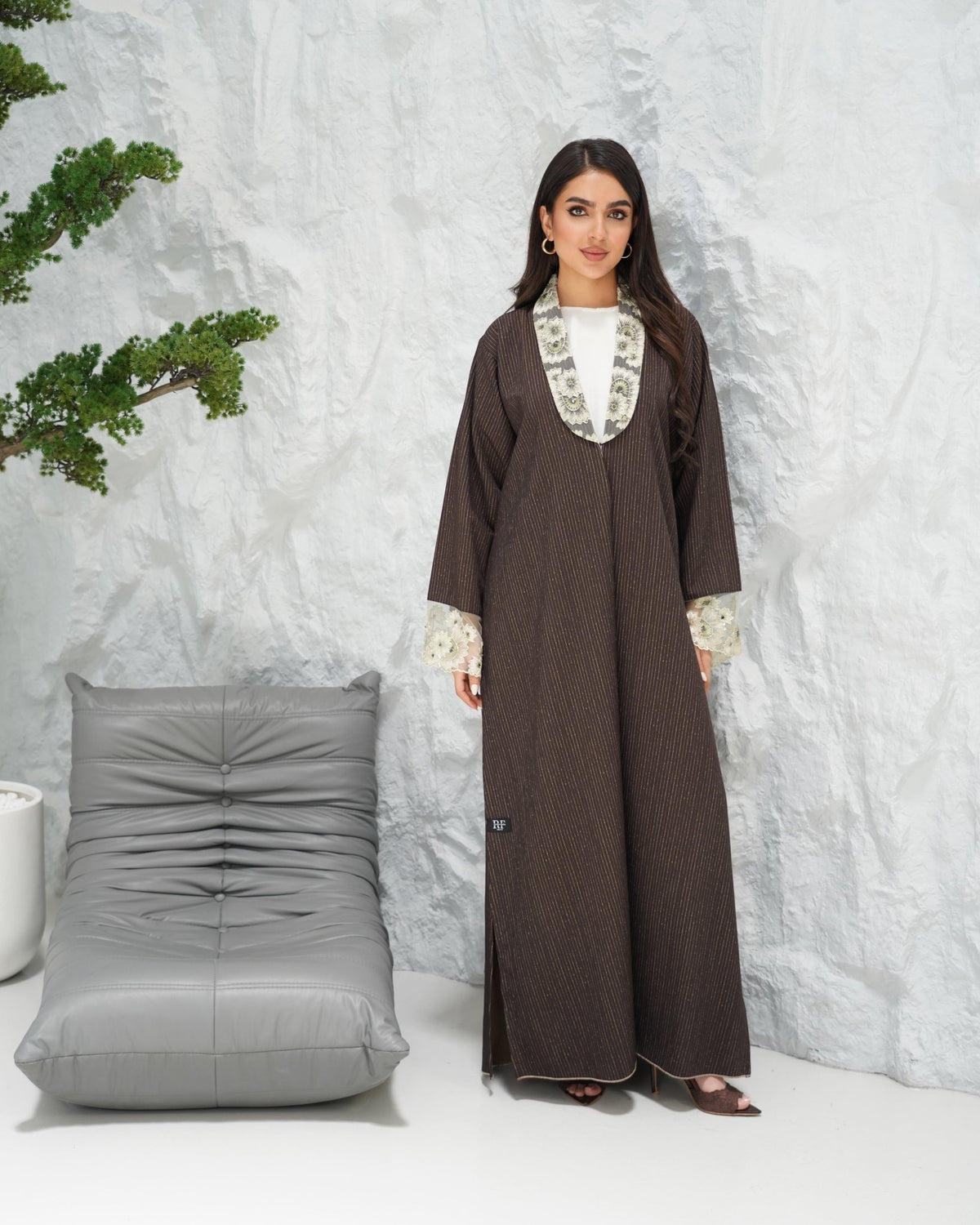 R315 Francy Dantel with coat Model Abaya Abaya for Women UAE – Abaya – Rutba Fashion Abaya
