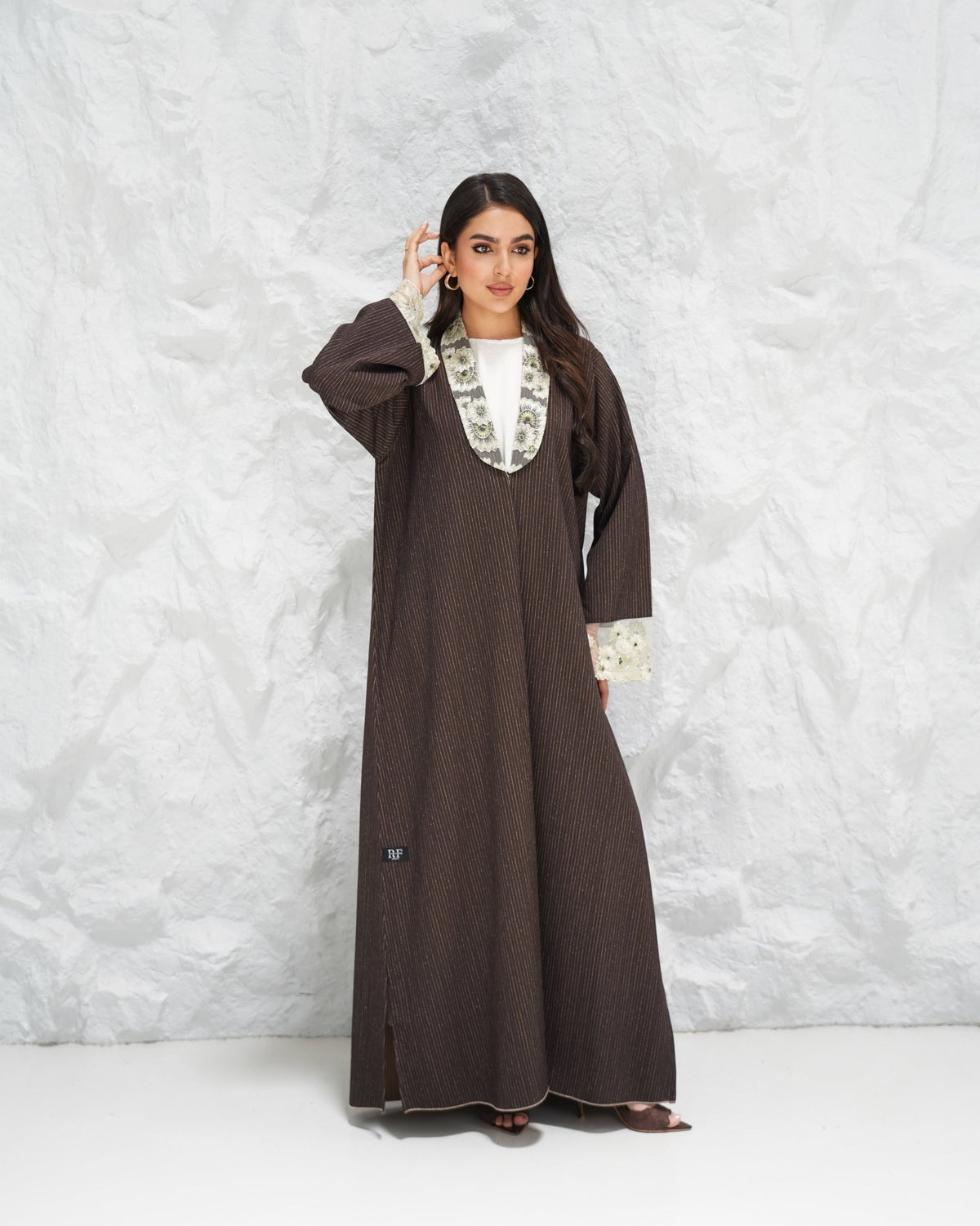 R315 Francy Dantel with coat Model Abaya Abaya for Women UAE – Abaya – Rutba Fashion Abaya