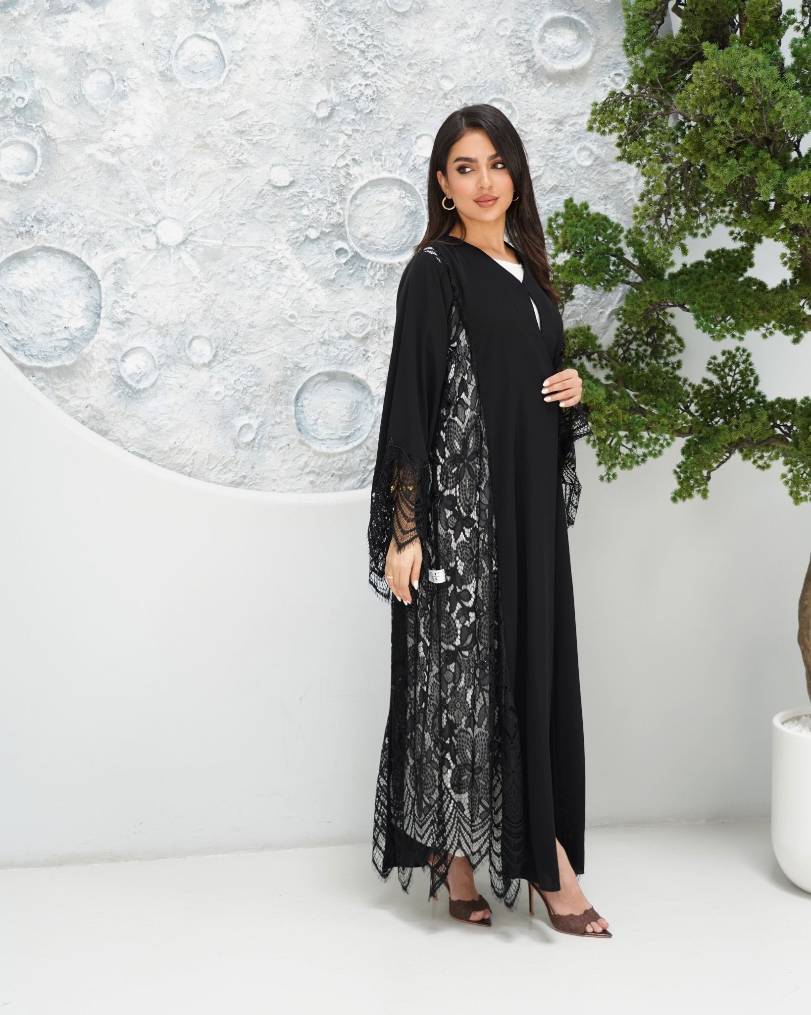 R318 New Exclusive V Francy Black Abaya Abaya for Women UAE – Abaya – Rutba Fashion Abaya