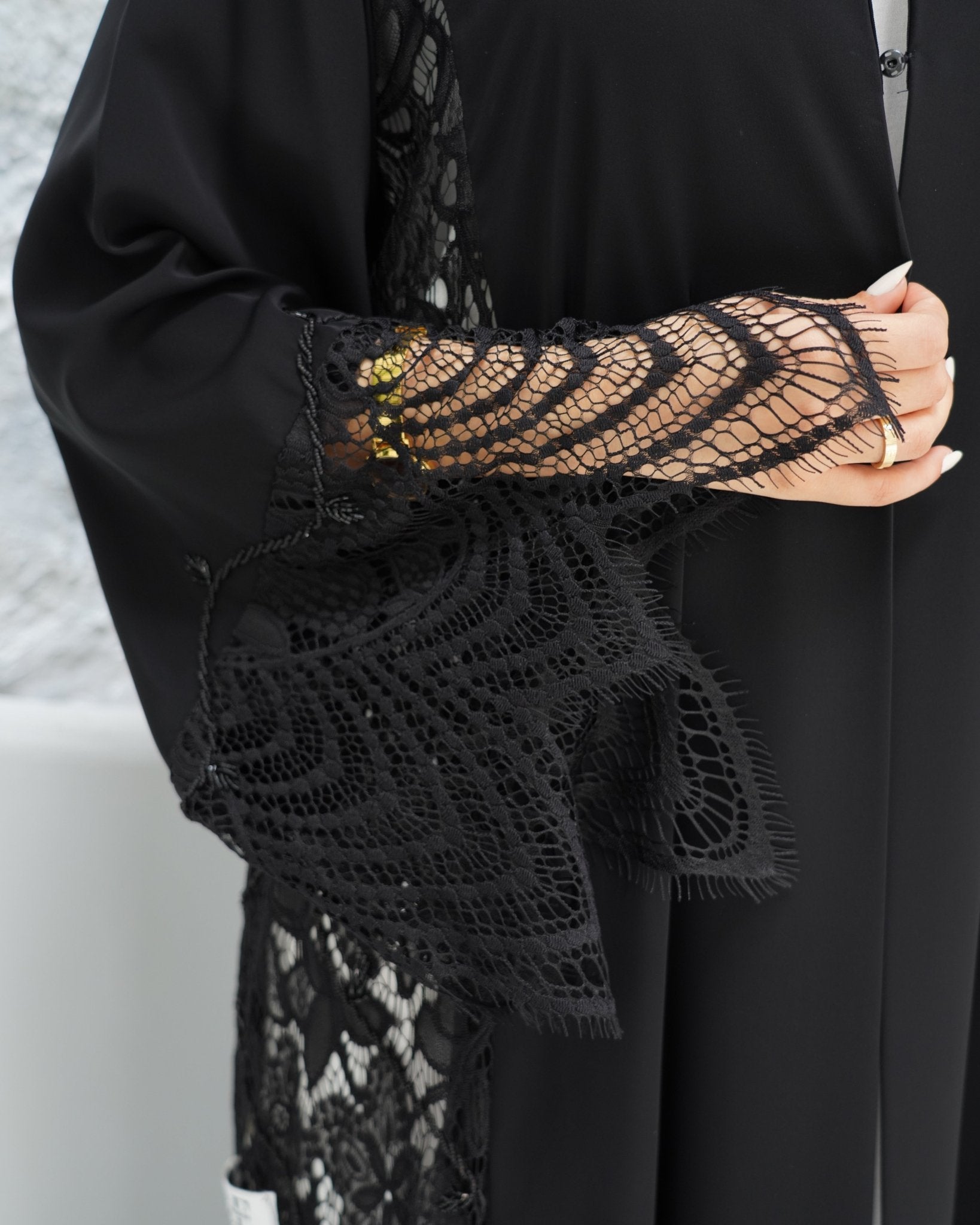 R318 New Exclusive V Francy Black Abaya Abaya for Women UAE – Abaya – Rutba Fashion Abaya