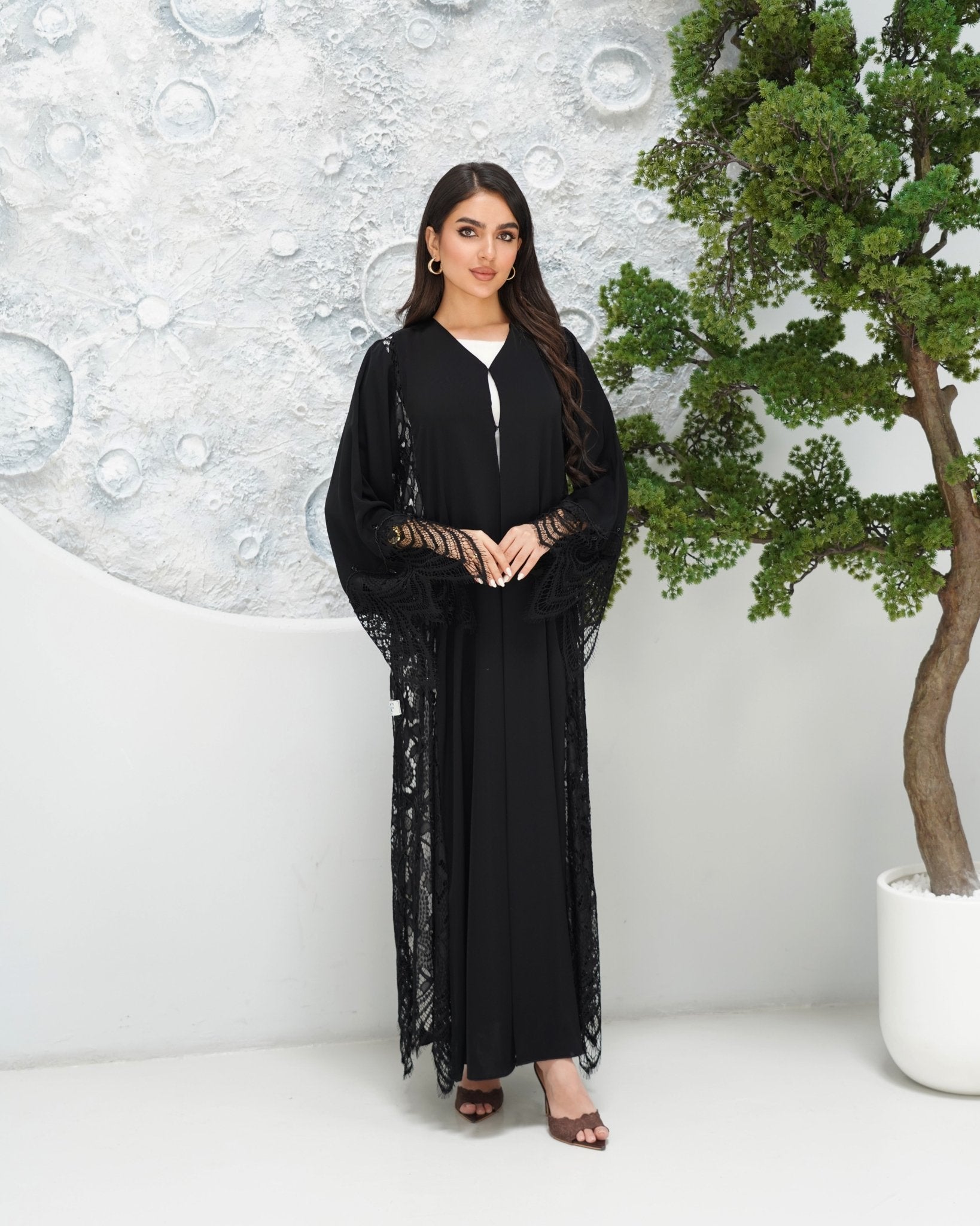 R318 New Exclusive V Francy Black Abaya Abaya for Women UAE – Abaya – Rutba Fashion Abaya