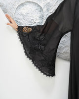 R320 New Fashionable Designer Shining Organza Black Abaya Abaya for Women UAE – Abaya – Rutba Fashion Abaya