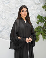 R320 New Fashionable Designer Shining Organza Black Abaya Abaya for Women UAE – Abaya – Rutba Fashion Abaya