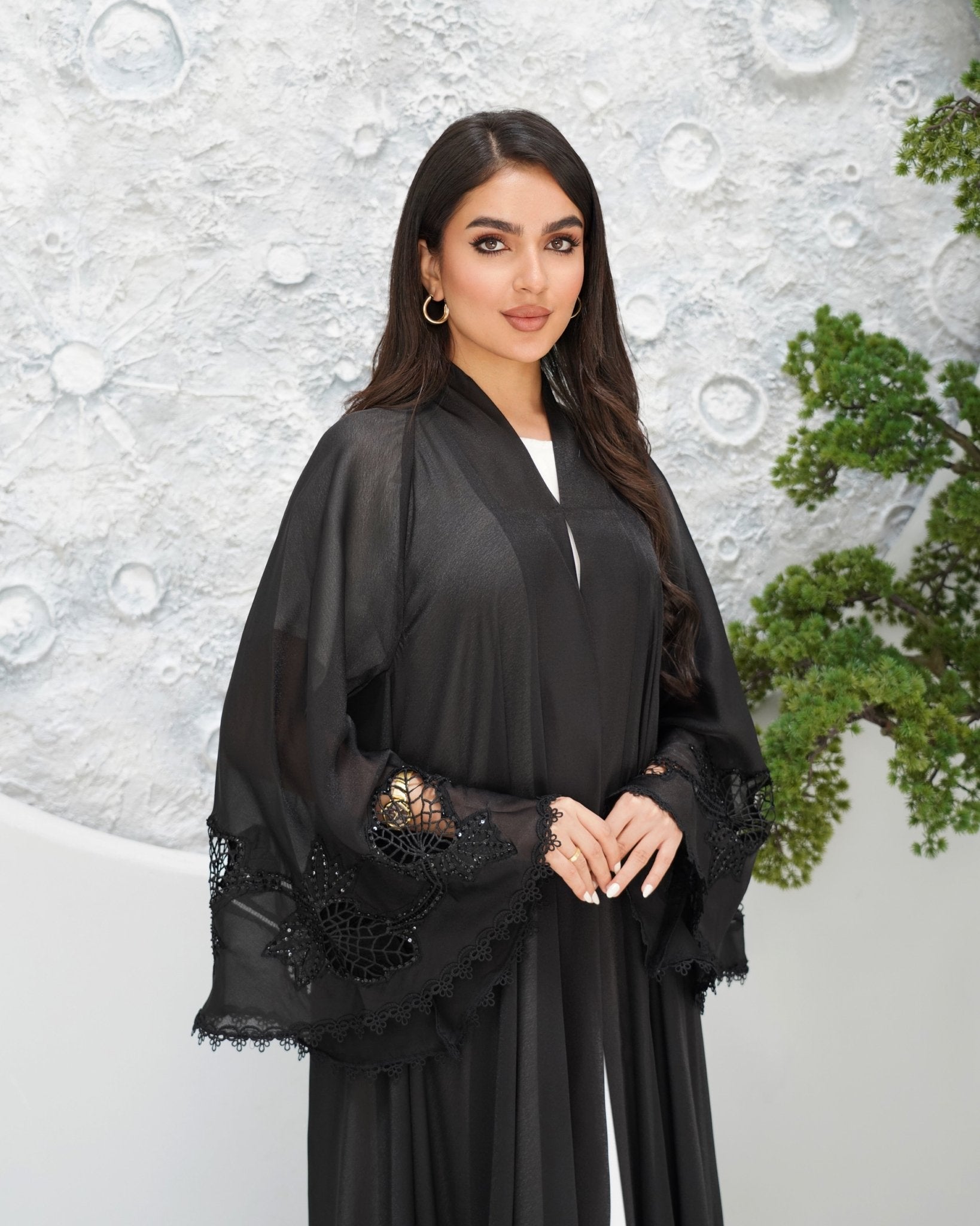 R320 New Fashionable Designer Shining Organza Black Abaya Abaya for Women UAE – Abaya – Rutba Fashion Abaya