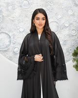 R320 New Fashionable Designer Shining Organza Black Abaya Abaya for Women UAE – Abaya – Rutba Fashion Abaya