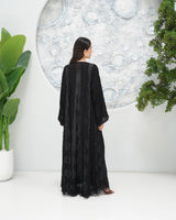 R321 Luxurious Chiffon Gulf Model Black Abaya Abaya for Women UAE – Abaya – Rutba Fashion Abaya