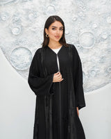 R321 Luxurious Chiffon Gulf Model Black Abaya Abaya for Women UAE – Abaya – Rutba Fashion Abaya