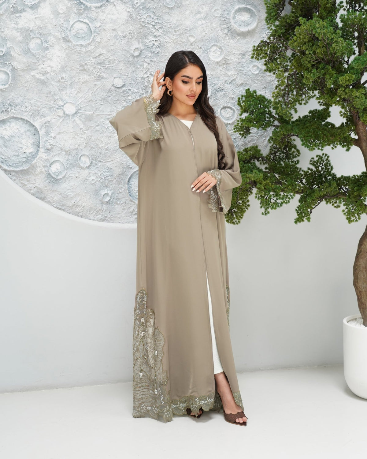 R322 Beautiful Colors Dantel Abay a with colour full beads work Abaya for Women UAE – Abaya – Rutba Fashion Abaya