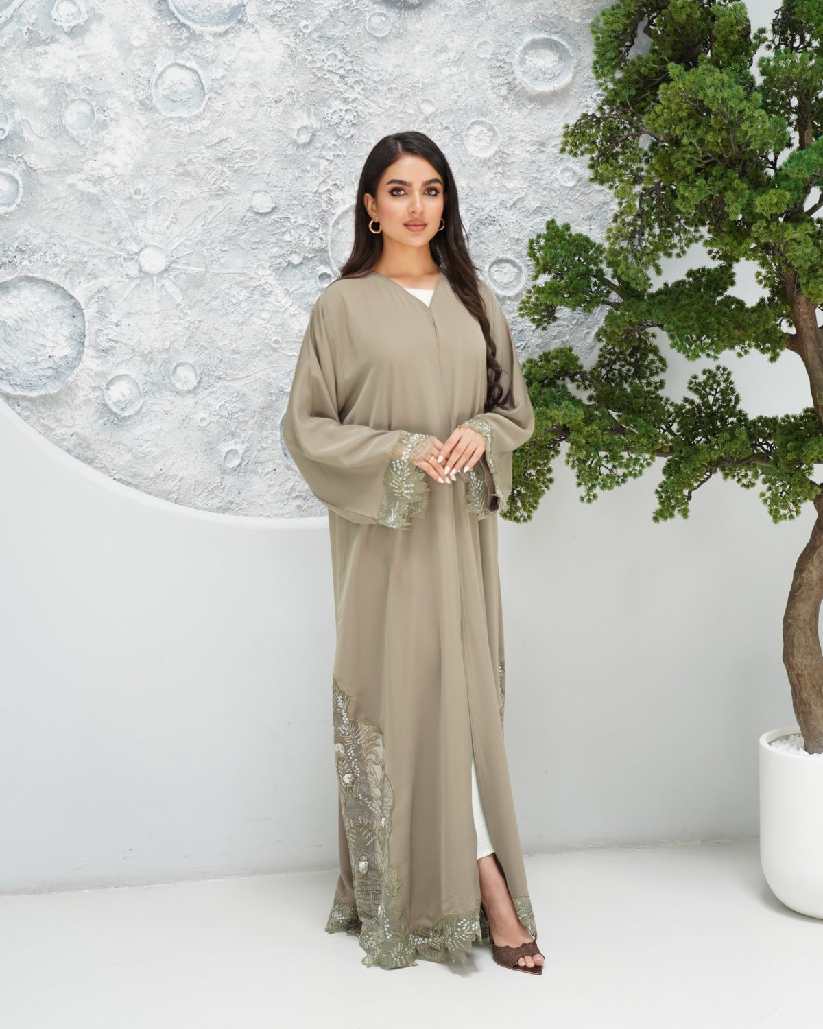 R322 Beautiful Colors Dantel Abay a with colour full beads work Abaya for Women UAE – Abaya – Rutba Fashion Abaya