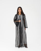 R326 Black Diamond Net Embroidery Beaded Abaya Abaya for Women UAE – Abaya – Rutba Fashion Abaya