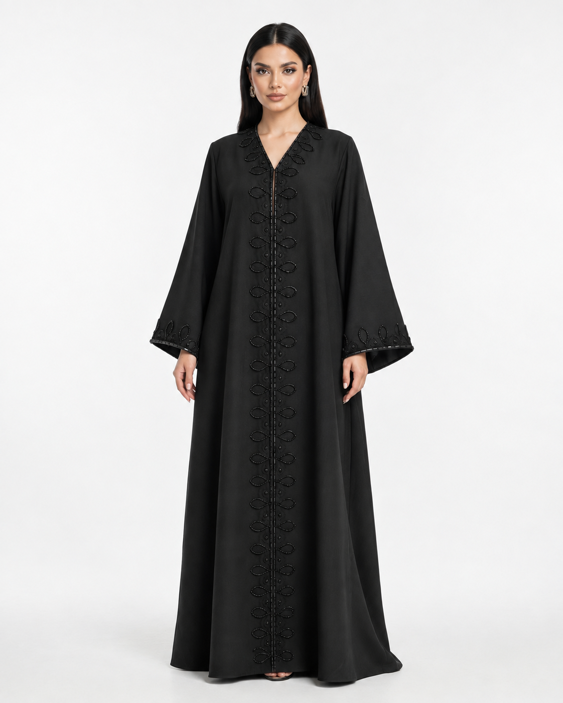 Silver Embroidered Abaya R 375 UAE | Rutba Fashion Abaya