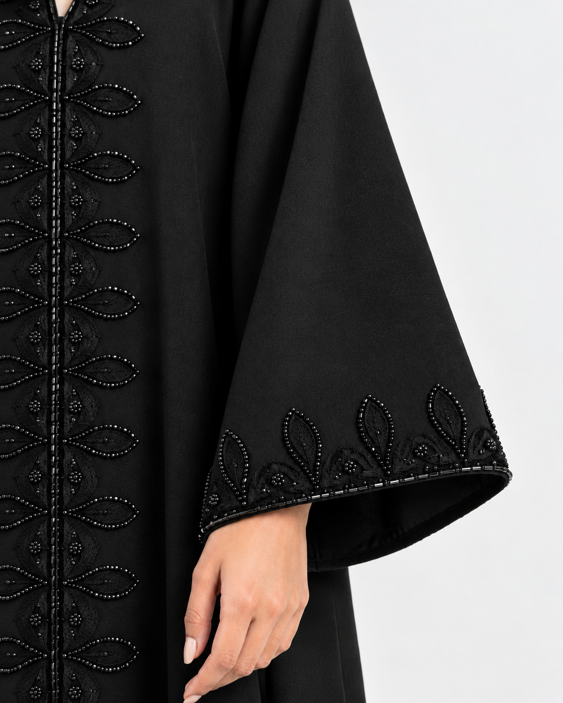 Silver Embroidered Abaya R 375 UAE | Rutba Fashion Abaya