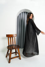 R193 Black elegant  Abaya Set