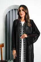 R193 Black elegant  Abaya Set