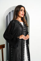 R193 Black elegant  Abaya Set