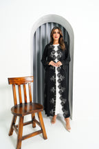 R195 Black elegant  Abaya Set