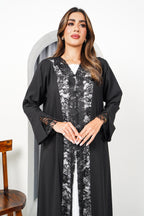 R194 Black elegant  Abaya Set
