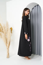 R200 Black With flower model Abaya Set
