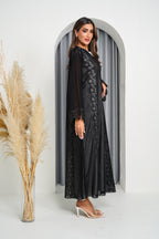 R201 Black Laser Cut Dantil Abaya Set