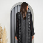 R201 Black Laser Cut Dantil Abaya Set