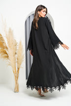 R202 Black Rope Dantil Abaya Set