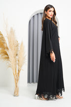R202 Black Rope Dantil Abaya Set