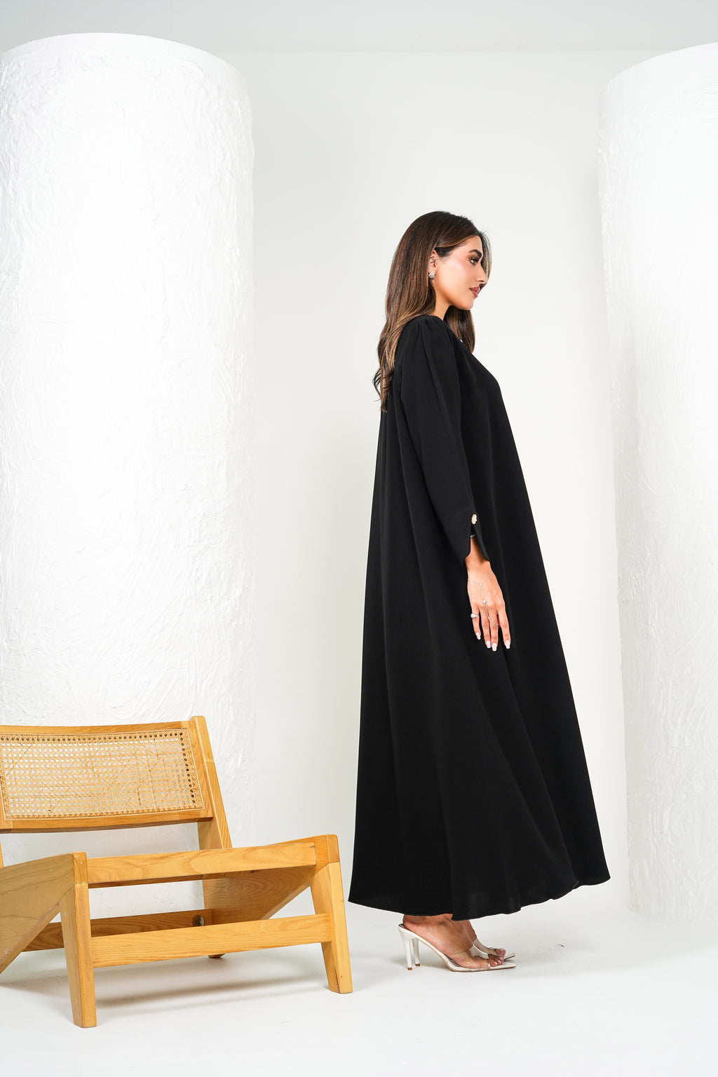 R205  Black Classic  Abaya Set