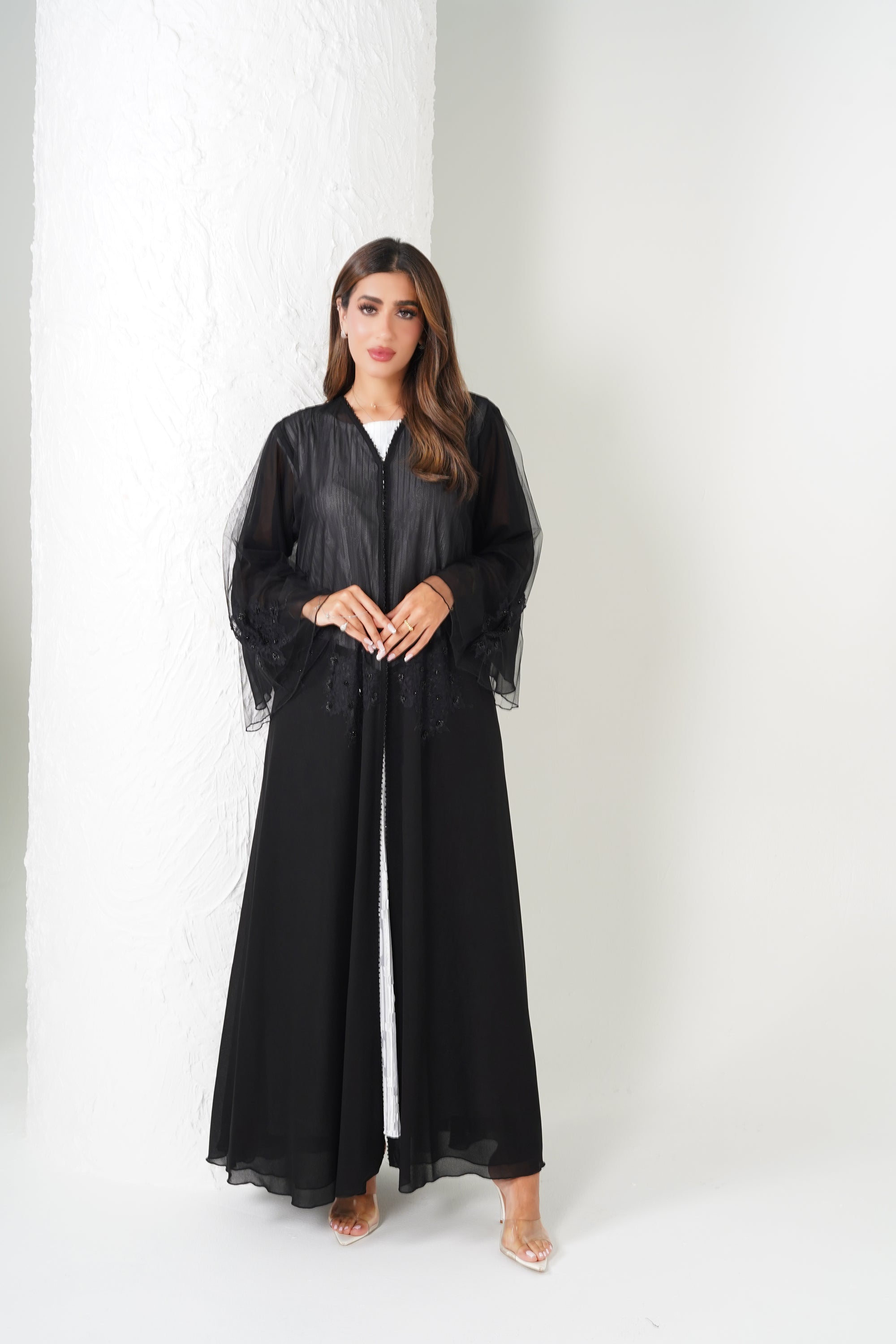 R204 Black Party  Abaya Set
