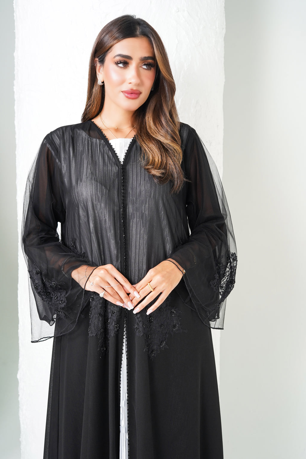 R204 Black Party  Abaya Set