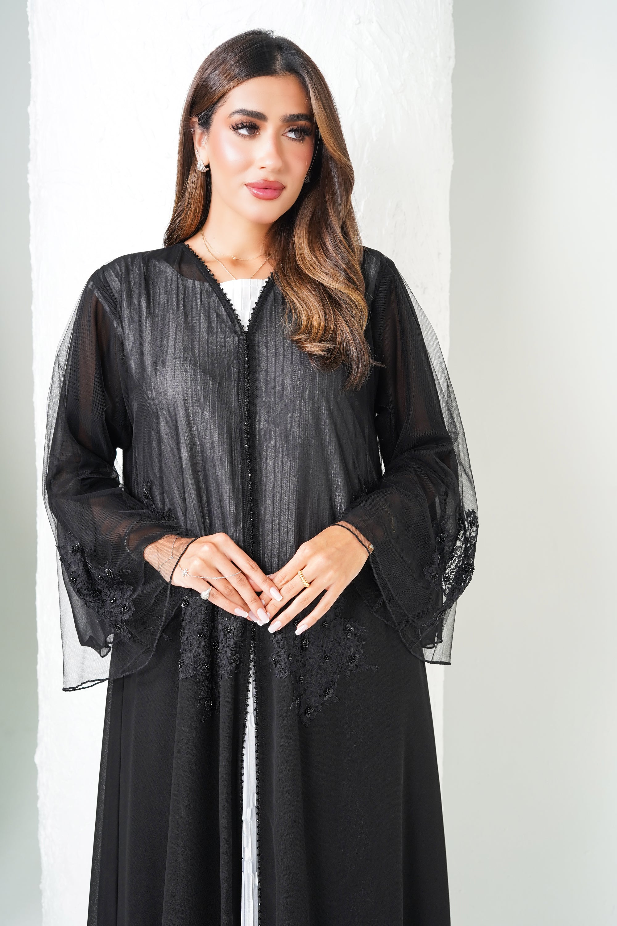 R204 Black Party  Abaya Set