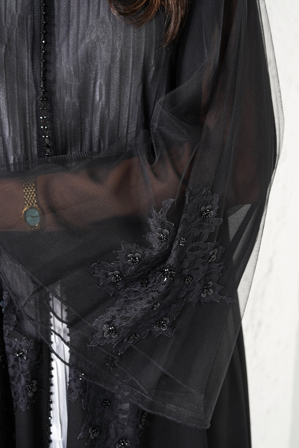 R204 Black Party  Abaya Set