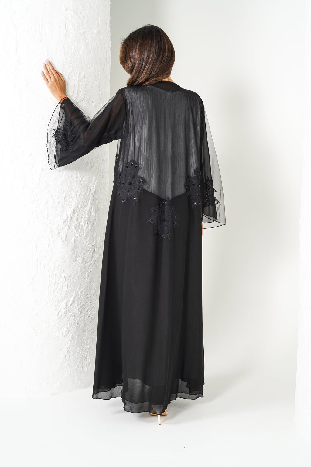 R204 Black Party  Abaya Set
