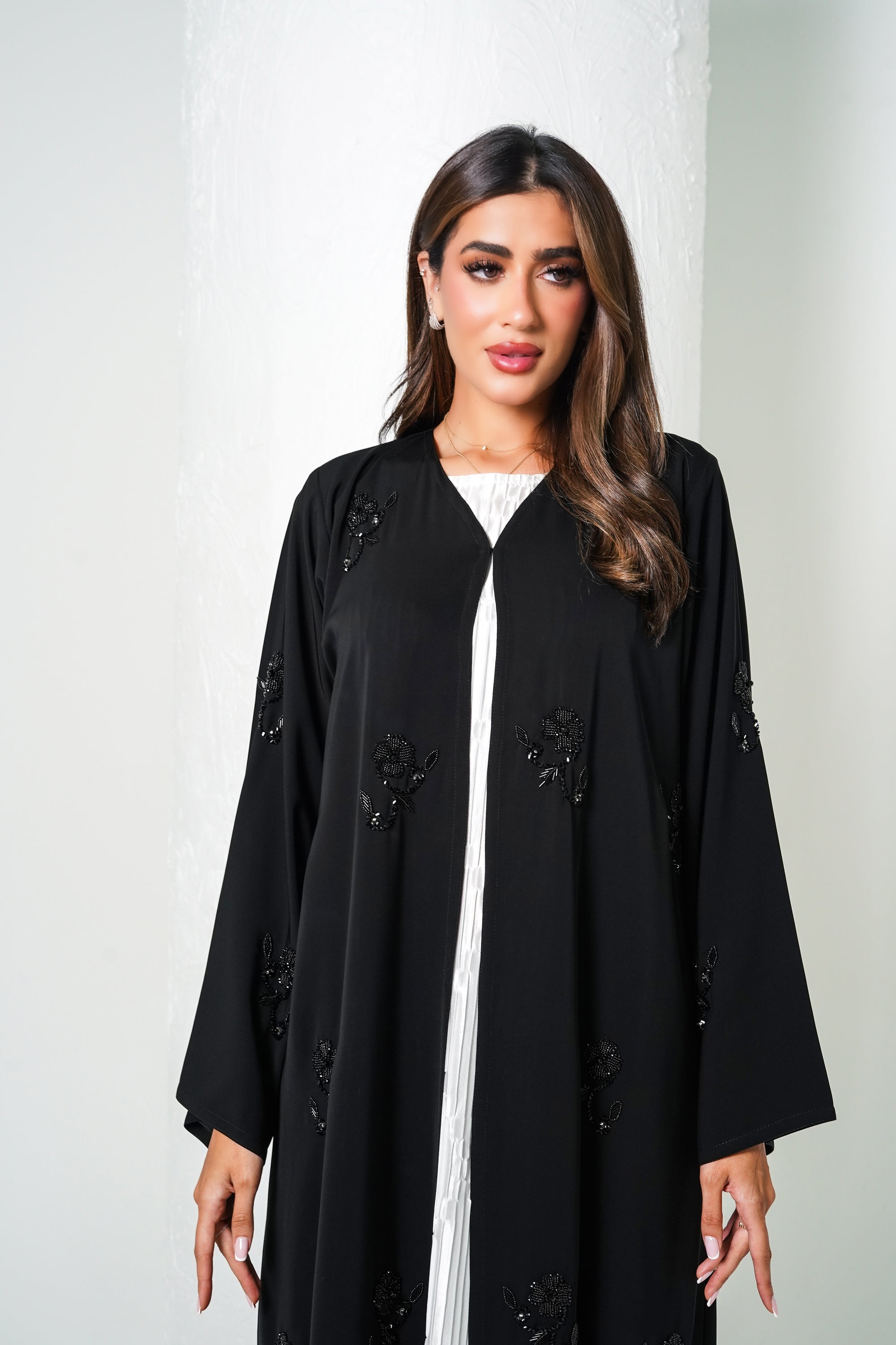R206  Black Classic  Abaya Set