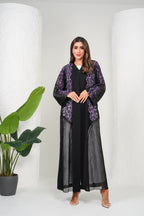 R207  Black Party Classic  Abaya Set
