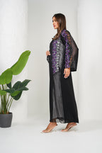 R207  Black Party Classic  Abaya Set