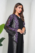 R207  Black Party Classic  Abaya Set