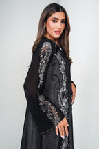 R208  Black  Classic  Abaya Set