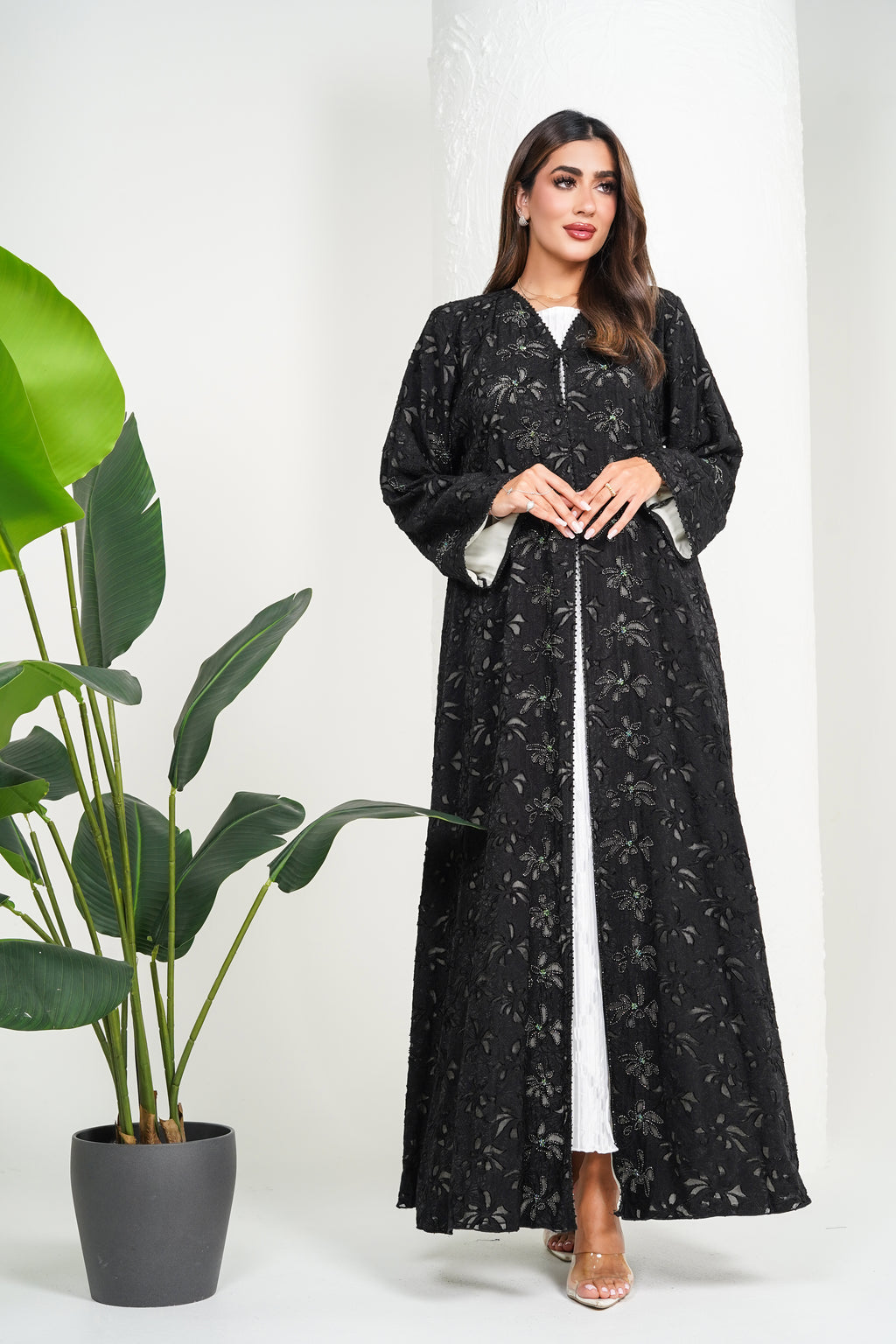 R210  Black  Classic  Abaya Set