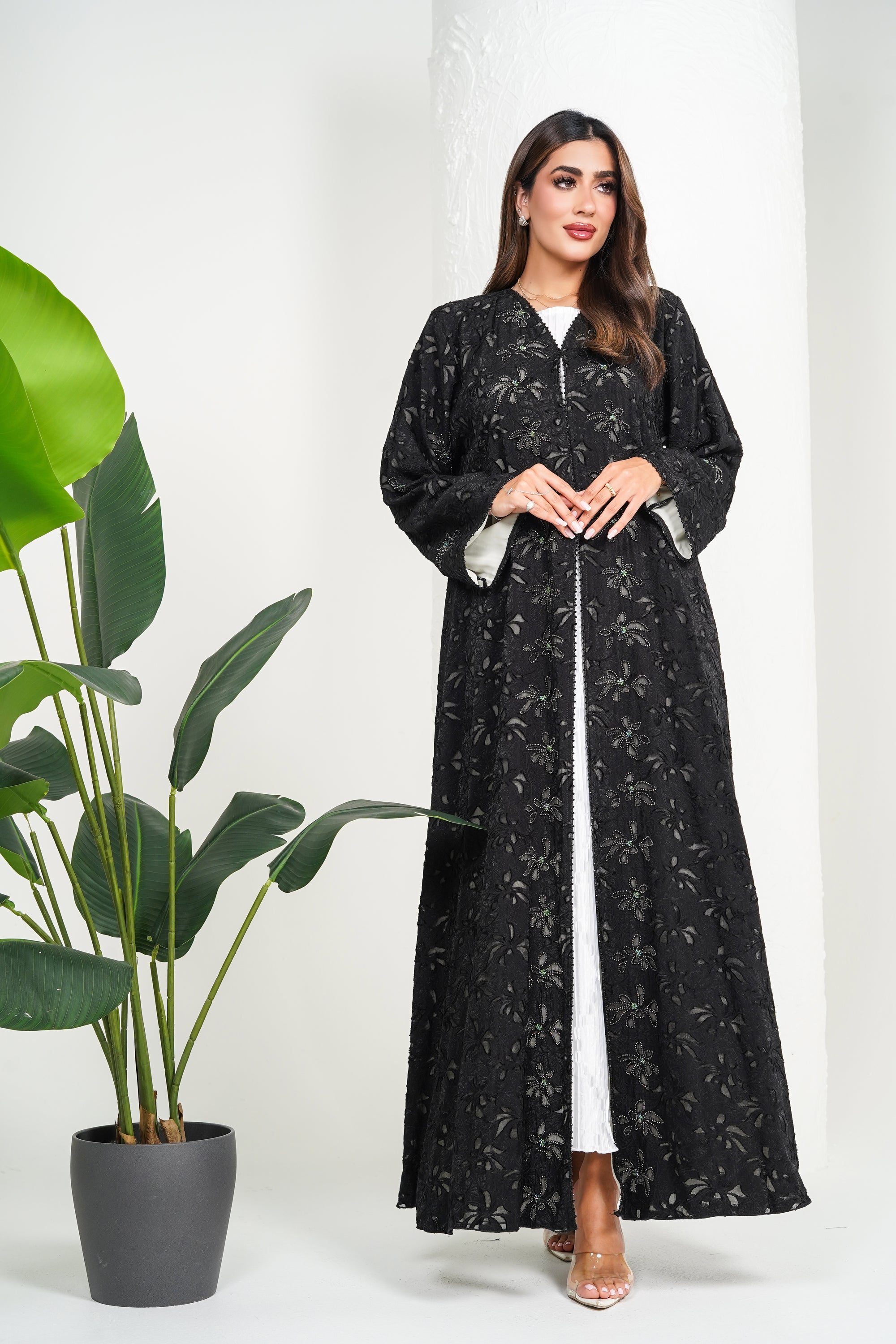 R210  Black  Classic  Abaya Set