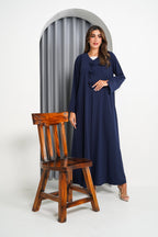 R213 Blue cutting Model Abaya Set
