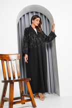 R216 Black elegant Abaya Set
