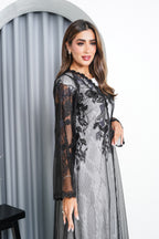 R220 Black elegant  Designer Abaya Set